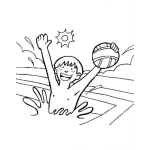 Dibujo para colorear Dibujo De Nino Jugando Pelota En Una Piscina Para Pintar Y Colorear