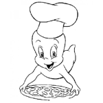 Dibujo para colorear Dibujo De Gasparin Con Pizza Para Pintar Y Colorear A Casper