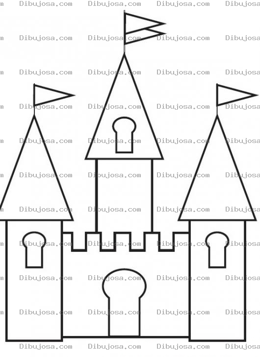 Dibujo para colorear Castillo Facil de Pintar