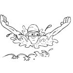 Dibujo para colorear Dibujo De Nadador Olimpico Nadando En El Mar Para Colorear