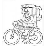 Dibujo para colorear Dibujo De Tarro Ebrio Manejando Bicicleta Para Pintar Y Colorear