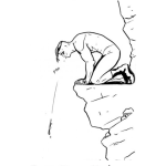 Dibujo para colorear Dibujo De Alpinista Escalador En Precipicio Para Pintar Y Colorear