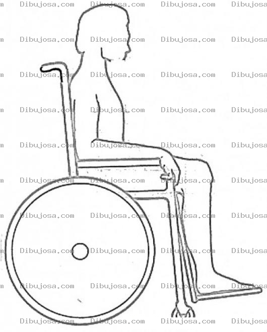 Dibujo para colorear Dibujo De Hombre En Silla De Ruedas Para Pintar Y Colorear Signo De Discapacitado