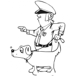 Dibujo para colorear Perro Policia Para Pintar Y Colorear Dibujo De Policia Con Perro Sahueso