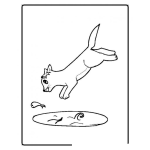 Dibujo para colorear colorear gato y pescado