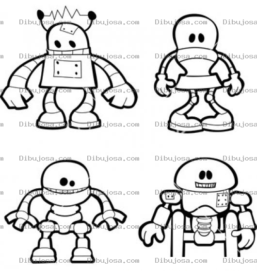 Dibujo para colorear Dibujo De Robots Para Pintar Y Colorear 4 Robots