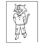 Dibujo para colorear colorear gato con camisa y pantalon
