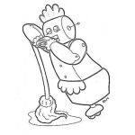 Dibujo para colorear Dibujo De Robotina Cansada Con Un Trapeador Para Pintar Y Colorear
