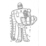 Dibujo para colorear Robot Con Una Flor Para Colorear