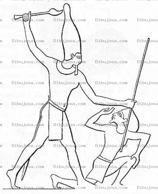 Dibujo para colorear Dibujo De Un Egipcio Pegandole A Un Esclavo Para Pintar Y Colorear