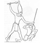 Dibujo para colorear Dibujo De Un Egipcio Pegandole A Un Esclavo Para Pintar Y Colorear