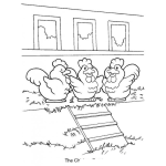 Dibujo para colorear Dibujo De Un Gallinero De Gallinas Ponedoras Para Pintar Y Colorear