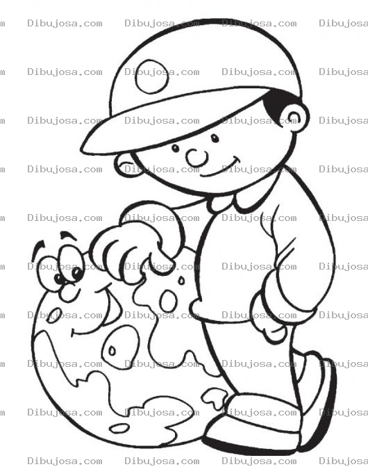Dibujo para colorear Dibujo De Nino Amigo Del Mundo En El Dia De La Tierra Para Pintar Y Colorear Diadelatierra