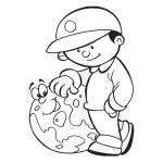 Dibujo para colorear Dibujo De Nino Amigo Del Mundo En El Dia De La Tierra Para Pintar Y Colorear Diadelatierra