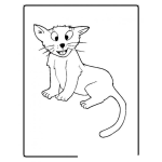 Dibujo para colorear colorear gato tuerto