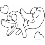 Dibujo para colorear Dibujo De Patos Enamorados Para Pintar Y Colorear
