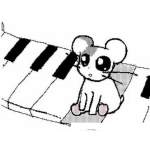 Dibujo para colorear Dibujo De Raton Tocando El Piano Sentado