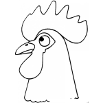 Dibujo para colorear Cabeza De Gallo Con Cresta Para Pintar Y Colorear