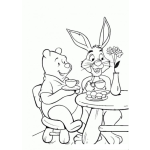 Dibujo para colorear Winniepooh Romando Te Con Su Amigo El Conejo Para Pintar Y Colorear