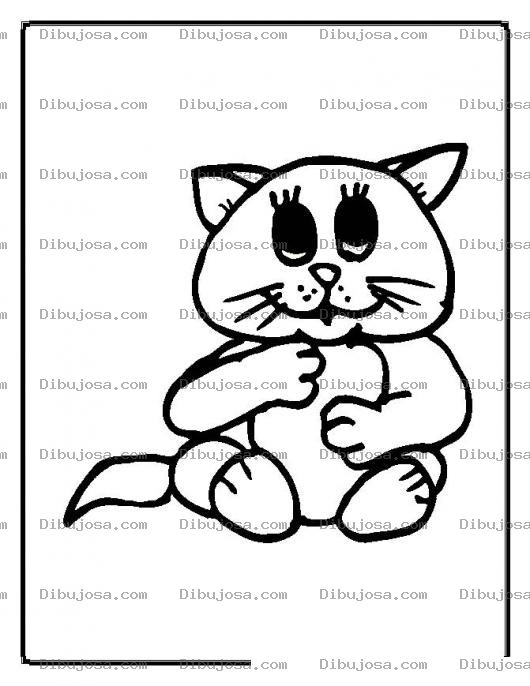 Dibujo para colorear colorear gatito cute