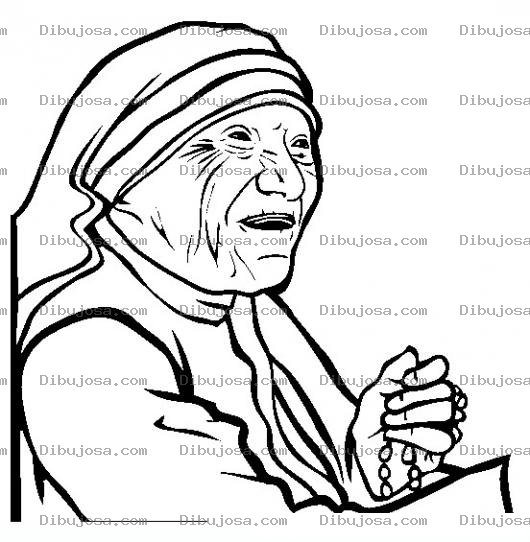 Dibujo para colorear Dibujo De La Madre Teresa De Calcuta Para Pintar Y Colorear