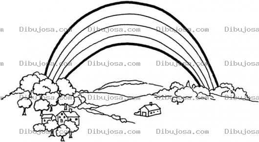 Dibujo para colorear Dibujo De Arcoiris Para Colorear En El Campo