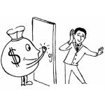 Dibujo para colorear Dibujo De La Oportunidad Para Colorear Bolsa De Dinero Tocando La Puerta