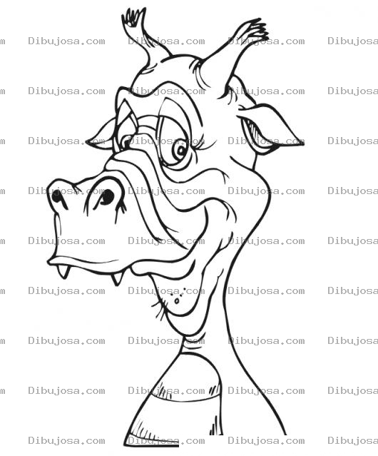 Dibujo para colorear Vaca Dragon Para Colorear