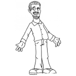 Dibujo para colorear Dibujo De Hombre Vestido Con Camisa Formal Jeans Y Zapatillas Para Pintar Y Colorear