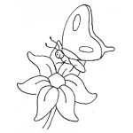 Dibujo para colorear Dibujo De Mariposa Sobre Una Flor Para Pintar Y Colorear