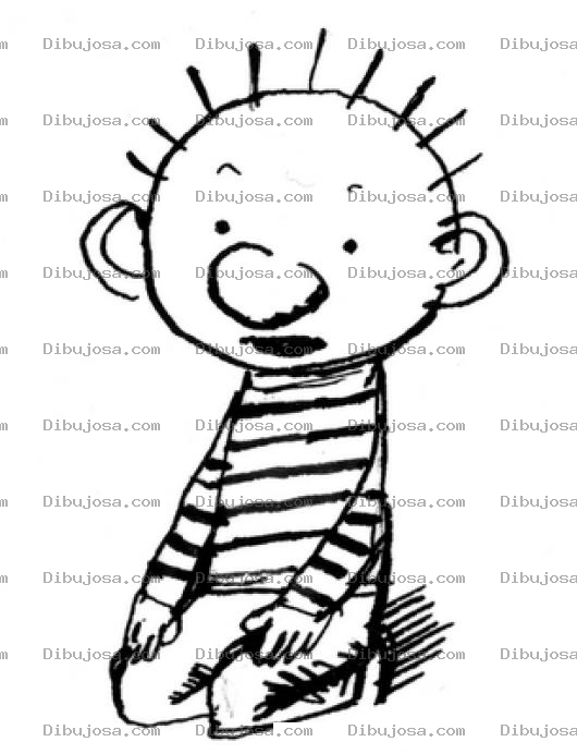 Dibujo para colorear Dibujo De Nino Pelo Parado Quishpinudo Para Pintar Y Colorear Nino Quixpinudo con pelo de iman con tierra
