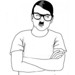 Dibujo para colorear Dibujo De Adolfo Hitler Cuando Era Joven Para Pintar Y Colorear A Hitler De Jovencito Con Playera Polera Y De Brazos Cruzados
