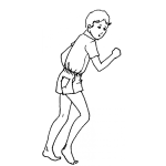 Dibujo para colorear Dibujo De Nino En Pantaloneta Y Descalso Sin Zapatos Para Colorear