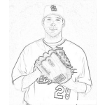 Dibujo para colorear Chris Carpenter Coloring Page Dibujo De Pelotero De St. Louis Cardinals Para Pintar Y Colorear