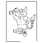 Dibujo para colorear colorear gato musculoso
