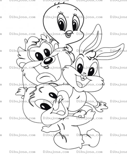 Dibujo para colorear Dibujo De Los Looney Tunes De Bebes Para Pintar Y Colorear