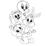 Dibujo para colorear Dibujo De Los Looney Tunes De Bebes Para Pintar Y Colorear