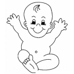 Dibujo para colorear Dibujo De Bebe Sin Ropa Para Pintar Y Colorear