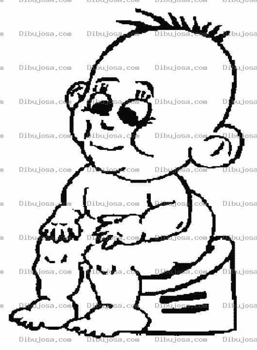 Dibujo para colorear Dibujo De Bebe Haciendo Popo En Su Vacinica Para Pintar Y Colorear