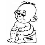 Dibujo para colorear Dibujo De Bebe Haciendo Popo En Su Vacinica Para Pintar Y Colorear