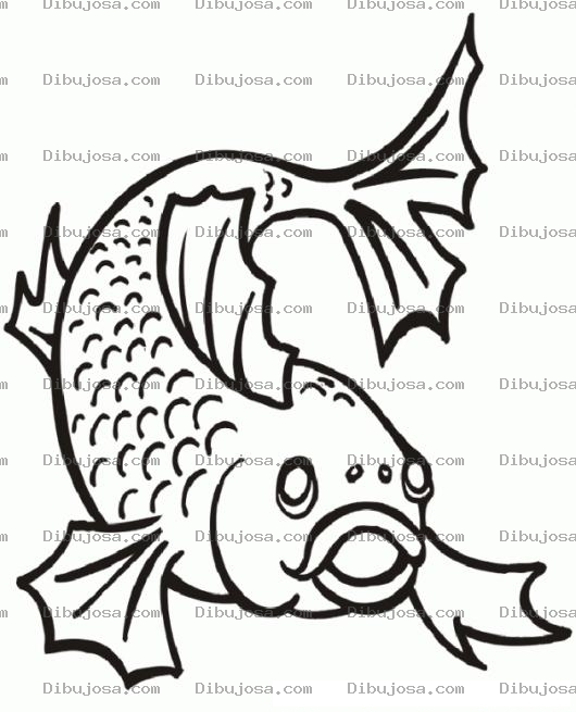 Dibujo para colorear Dibujo De Pescado Con Escamas Para Pintar Y Colorear