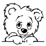 Dibujo para colorear Dibujo De Osito Timido Para Pintar Y Colorear