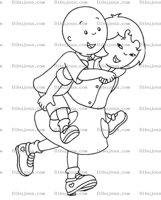 Dibujo para colorear Dibujo De Caillou A Tuto Para Pintar Y Colorear A Caillu Chineado En La Espalda Atuto