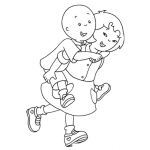 Dibujo para colorear Dibujo De Caillou A Tuto Para Pintar Y Colorear A Caillu Chineado En La Espalda Atuto