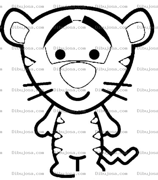 Dibujo para colorear Dibujo De Tigre Bebe Para Pintar Y Colorear Tigrito Chiquito