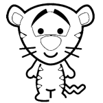 Dibujo para colorear Dibujo De Tigre Bebe Para Pintar Y Colorear Tigrito Chiquito