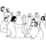 Dibujo para colorear Dibujo De Jesus Predicando A Las Multitudes Para Pintar Y Colorear