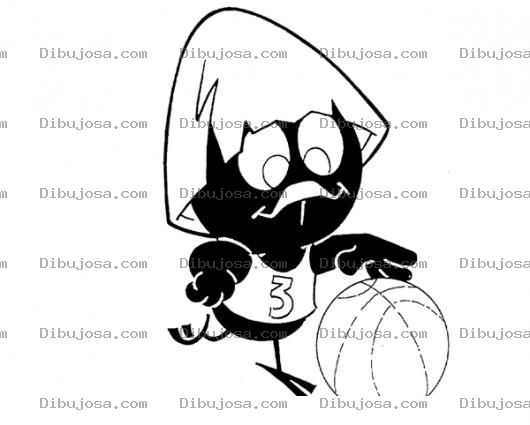 Dibujo para colorear Dibujo De Pollito Negro Jugando Basketbol Para Pintar Y Colorear