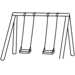 Dibujo para colorear Dibujo De 2 Columpios Para Pintar Y Colorear