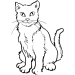 Dibujo para colorear colorear gato peludo